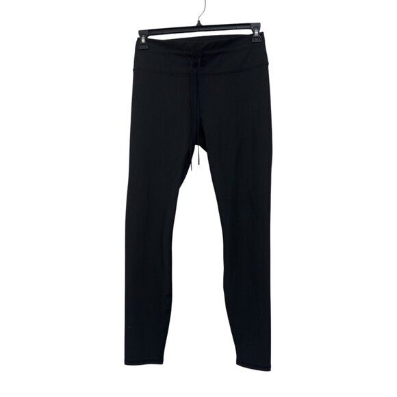 Fabletics Women Black Ribbed Mid-Rise Leggings SZ XL With Drawstring Waist - Picture 8 of 10